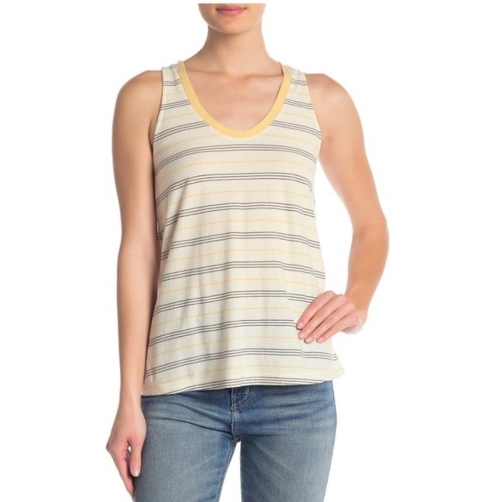 SUSINA Stripe Cinch Back Tank Top